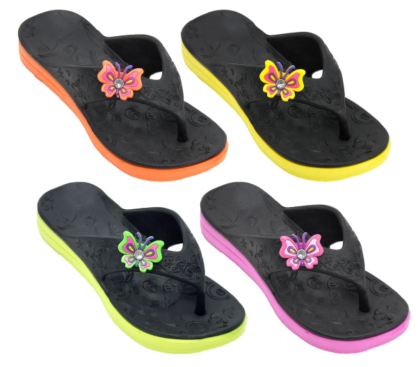 Wholesale Children's SLIPPERS Kids Mix Assorted Colors Sizes Girls Flip Flops Ruth NSU11