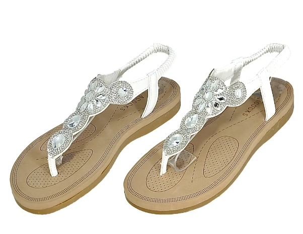 Wholesale Women's SLIPPERS Ladies Mix Assorted Sizes White Flip Flops Deborah NSU28