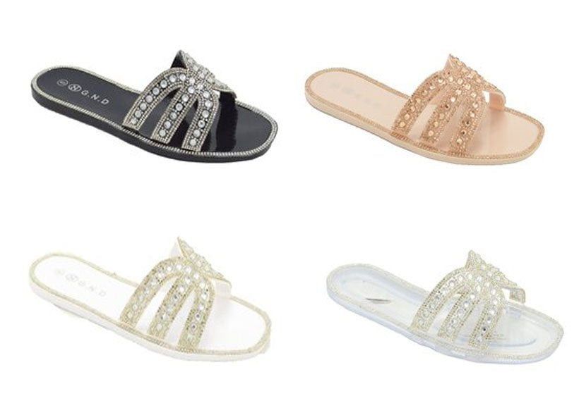 Wholesale Women's Slippers Candy Gem Strap LADIES Flat Evie NGd6