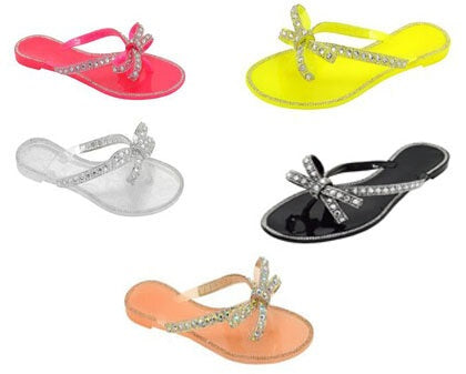 Wholesale Women's SLIPPERS Candy Thong Ribbon Ladies Flat Nina NGd1