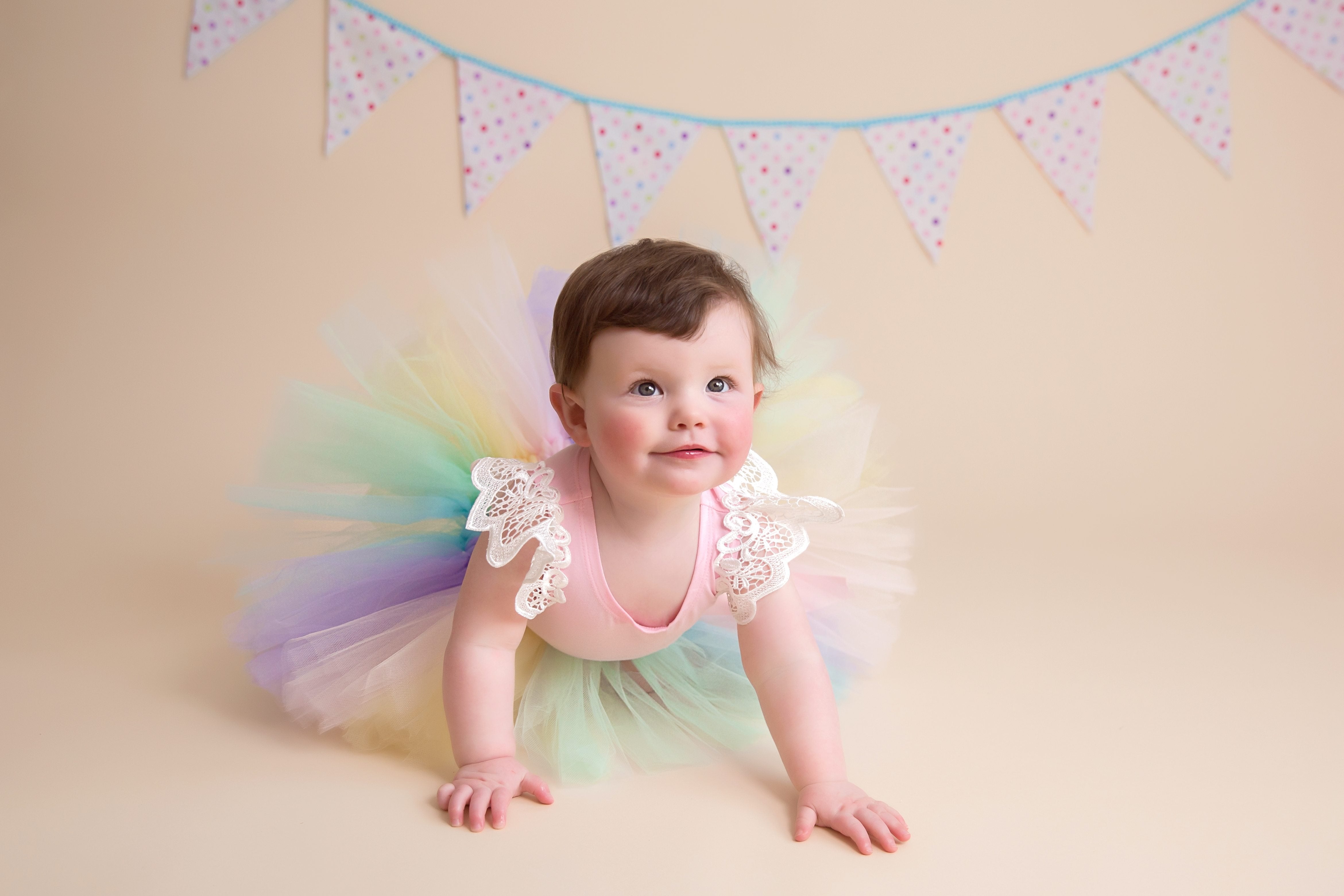 pastel rainbow tutu baby