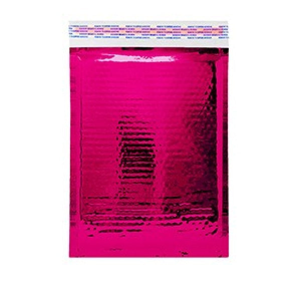 Size (#0) 6.5"x9" Metallic Glamour Hot Pink Bubble Mailer with Peel-N-Seal - ONYX Products product image