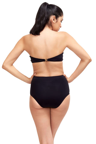 Back of black bikini top and black bikini bottom Giovanna