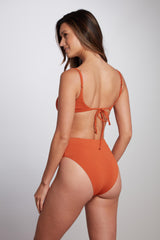 High-leg bikini bottom in orange