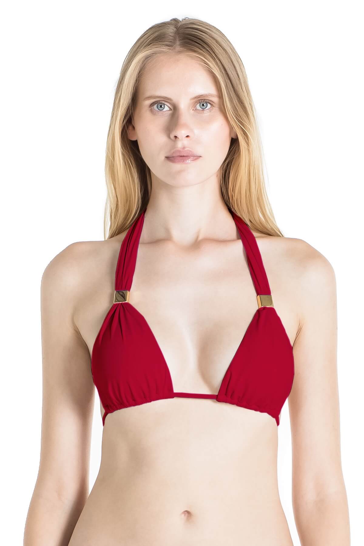 red halter top bikini