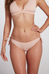 Low rise tie-side bikini bottom in pink blush