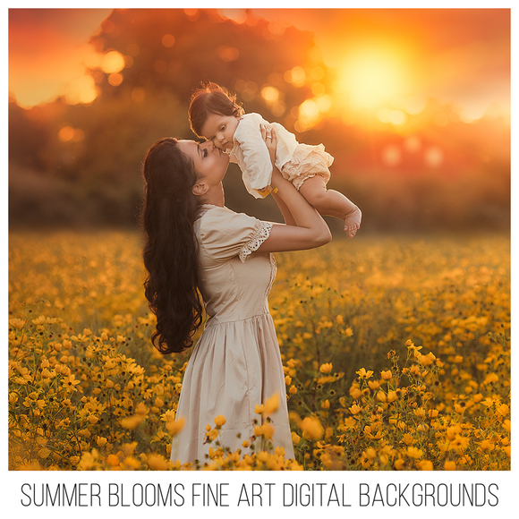 Summer Blooms Fine Art Digital Backgrounds. A set of 18 Backgrounds