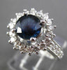 ESATE LARGE 2.71CT DIAMOND & SAPPHIRE 14KT WHITE GOLD HALO ENGAGEMENT RING 22750