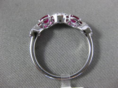 ESTATE 1.03CT DIAMOND & AAA RUBY 14KT WHITE GOLD 5 STONE ETOILE ANNIVERSARY RING