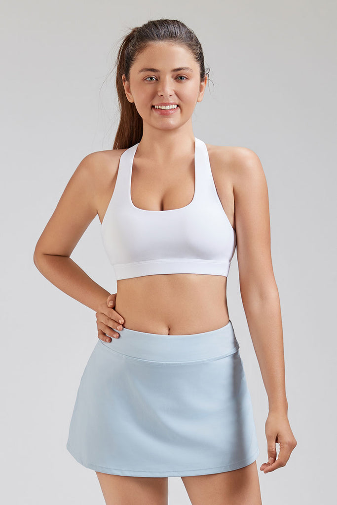 Redqenting Longline Sports Bra for Women with Removable Padded