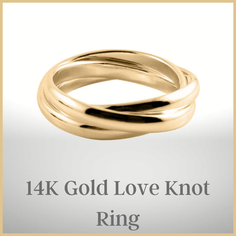 14K Gold Love Knot Trinity Rolling Ring by Mikel Grant Jewellery