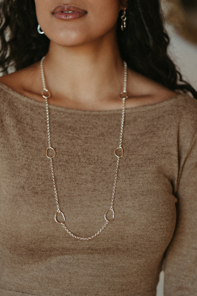 Long Coast Station Chain Necklace by Mikel Grant Jewellery