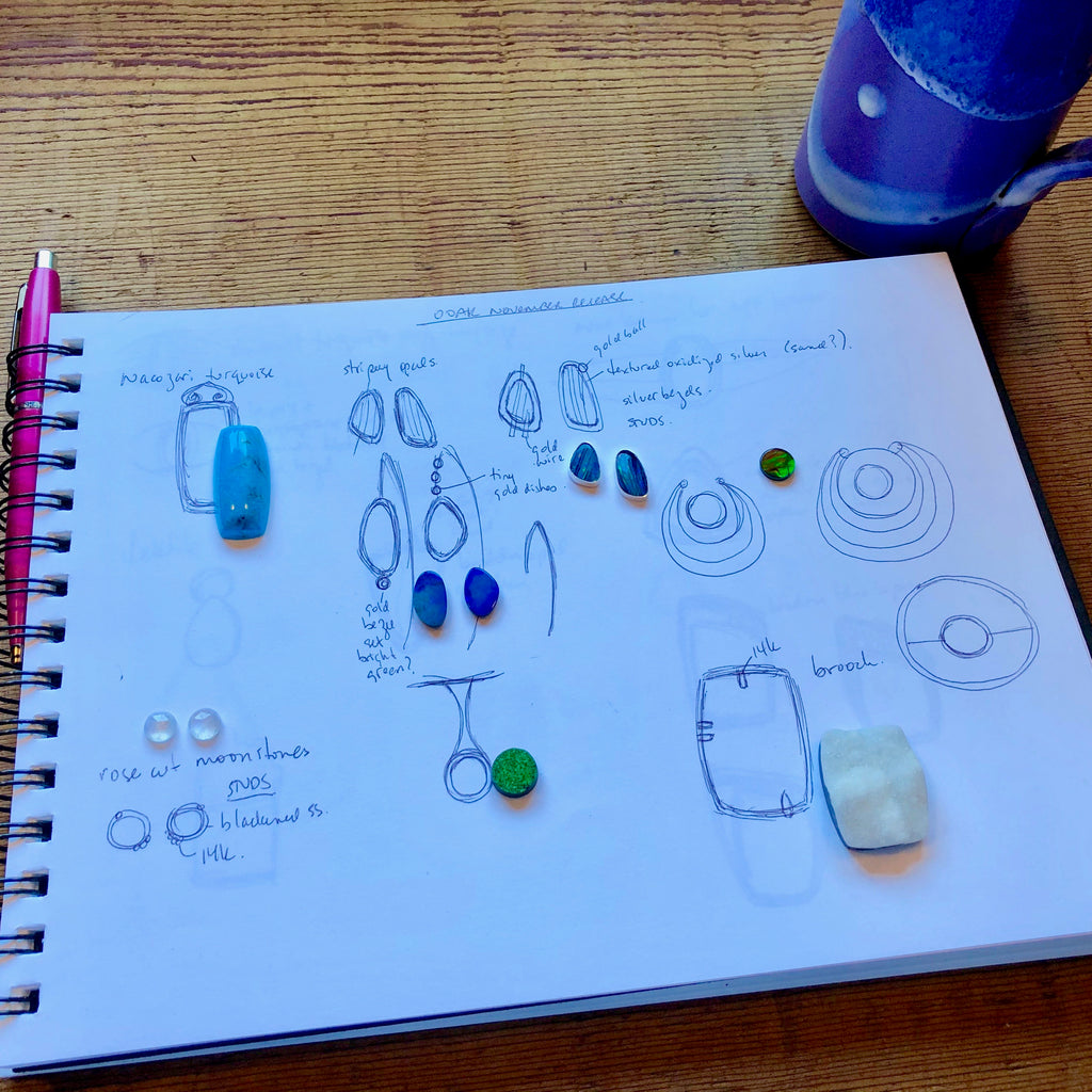 Mikel Grant Carnet de croquis de conception de bijoux avec pierres précieuses