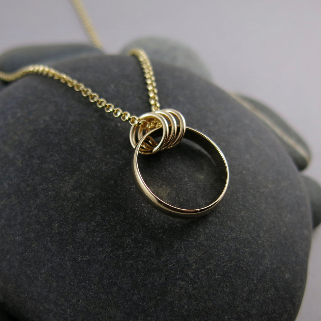 Gold Ring Made into a Necklace by Mikel Grant Jewellery