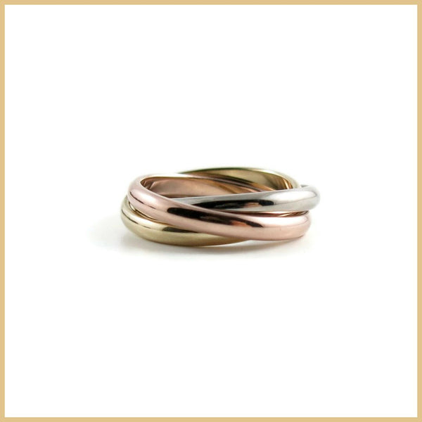 Tri-Gold Love Knot Trio Ring by Mikel Grant Jewellery