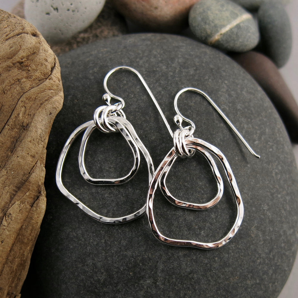 Sterling silver open drop hook earrings - AhDors