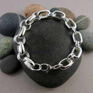 Chunky Oval Chain Link Bracelet in Sterling Silver – Mikel Grant