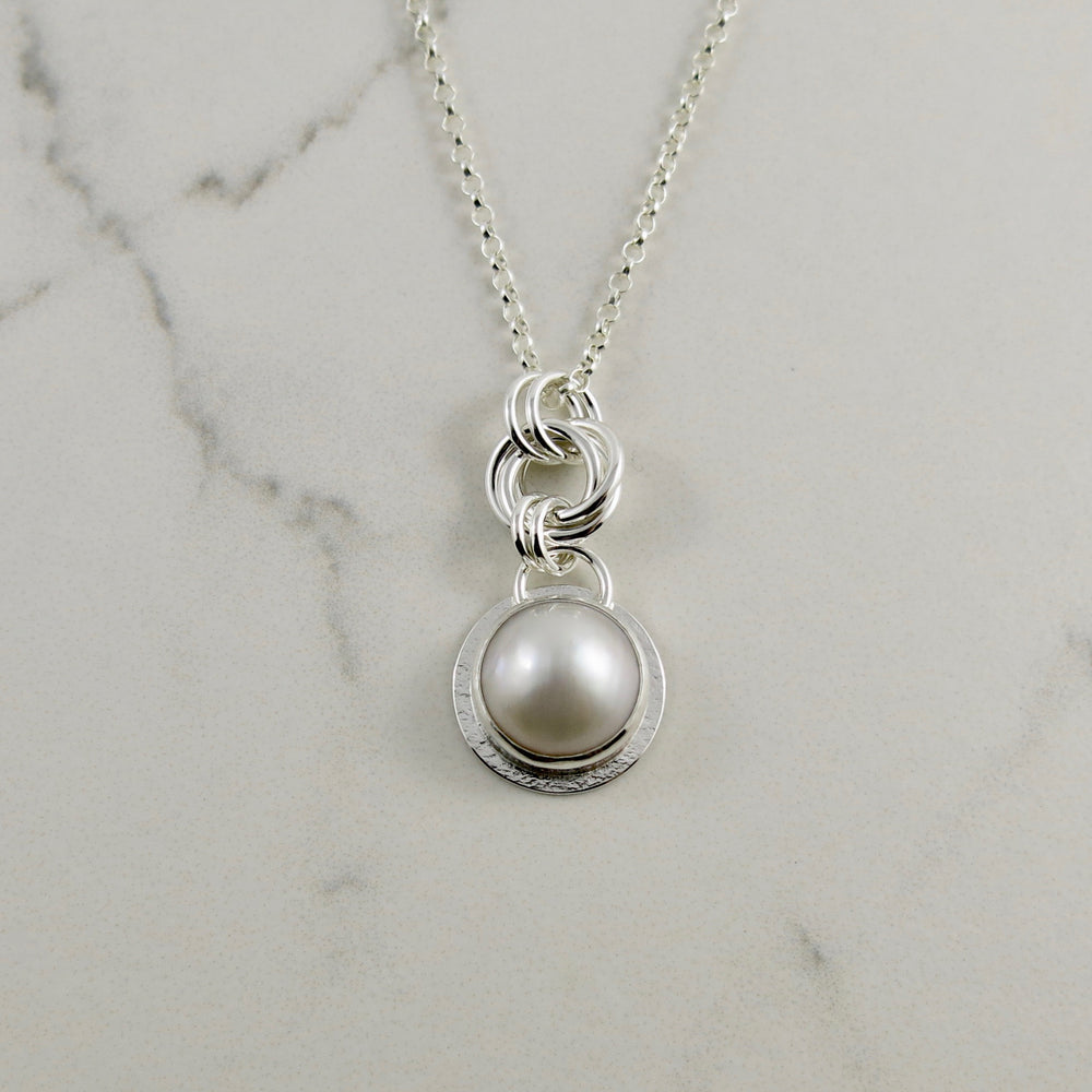 white mabe pearl necklace