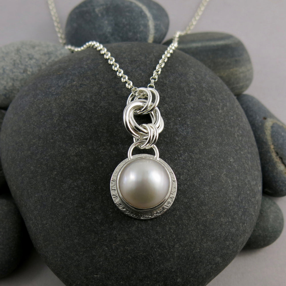 white mabe pearl necklace