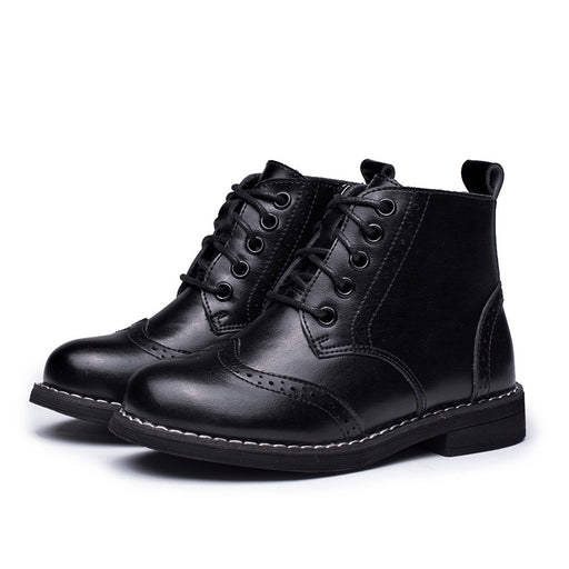 black leather boots for boys