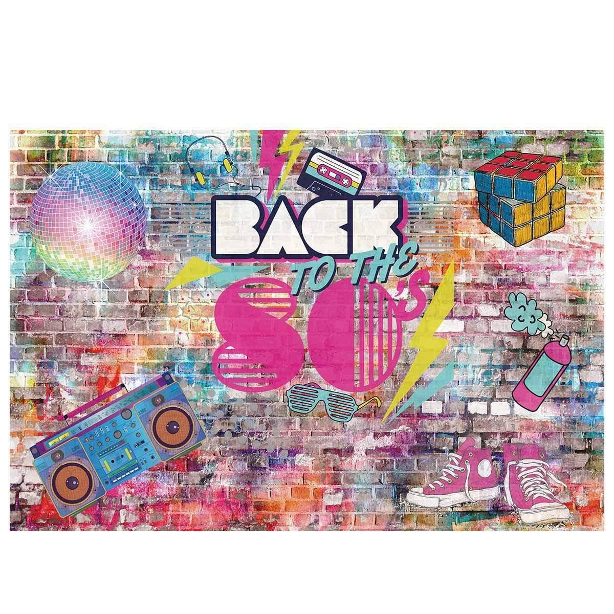 Allenjoy 80's Disco Graffiti Photography Backdrop Brick Wall Backgroun –  Allenjoy Studio