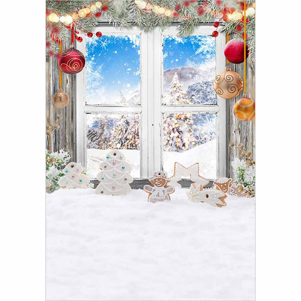Allenjoy Christmas Window Photography Background Snowflake Winter Back ...