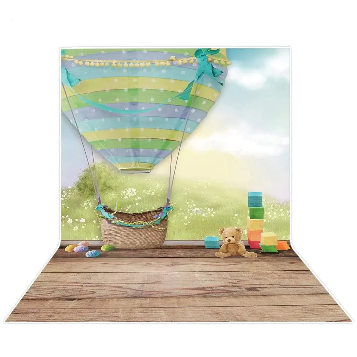 Allenjoy Hot Air Balloon Background for Baby Shower Bear Spring Photog –  Allenjoy Studio
