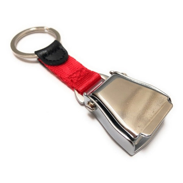 Airplane Seat Belt Keychain | Red | Shiny Finish | aviamart®