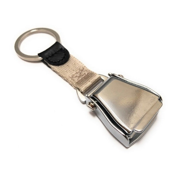 Airplane Seat Belt Keychain | Silver | Shiny Finish | aviamart®