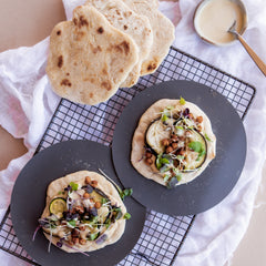 Jacqui Toumbas Vegan Recipes Crunchy Pita with tahini drizzle