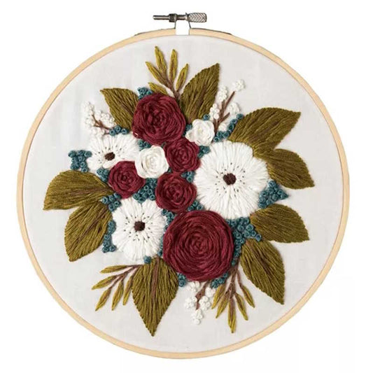 Leisure Arts Embroidery Kit 4 Blush Rose (French) - embroidery kit for  beginners - embroidery kit for adults - cross stitch kits - cross stitch  kits for beginners - embroidery patterns