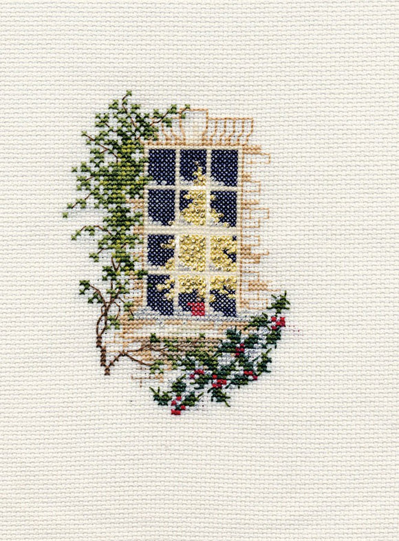 Christmas Window Cross Stitch Christmas Card Kit by Derwentwater