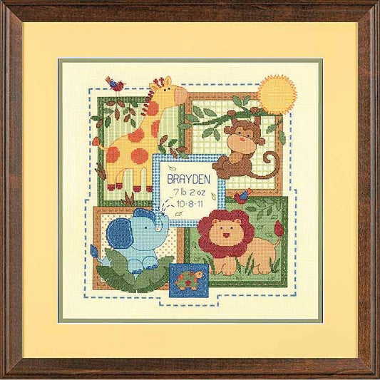 Winnie The Pooh Birth Record (14 Count) Disney Counted Cross Stitch Kit 8x10 - Dimensions