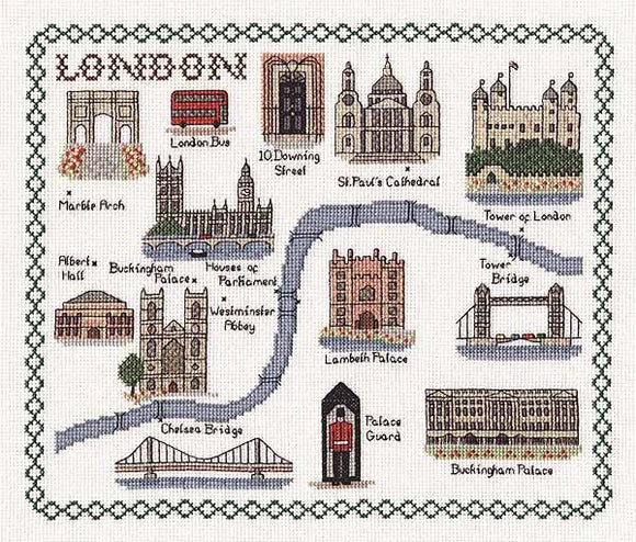 cross stitch graph of london bus