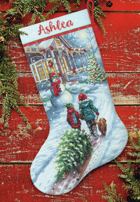 Dimensions 16 Holiday Penguin Tro Stocking Needlepoint Kit