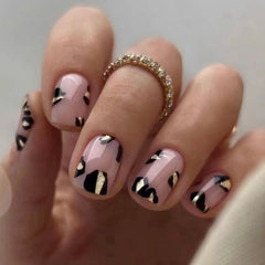 le mini macaron leopard print nails