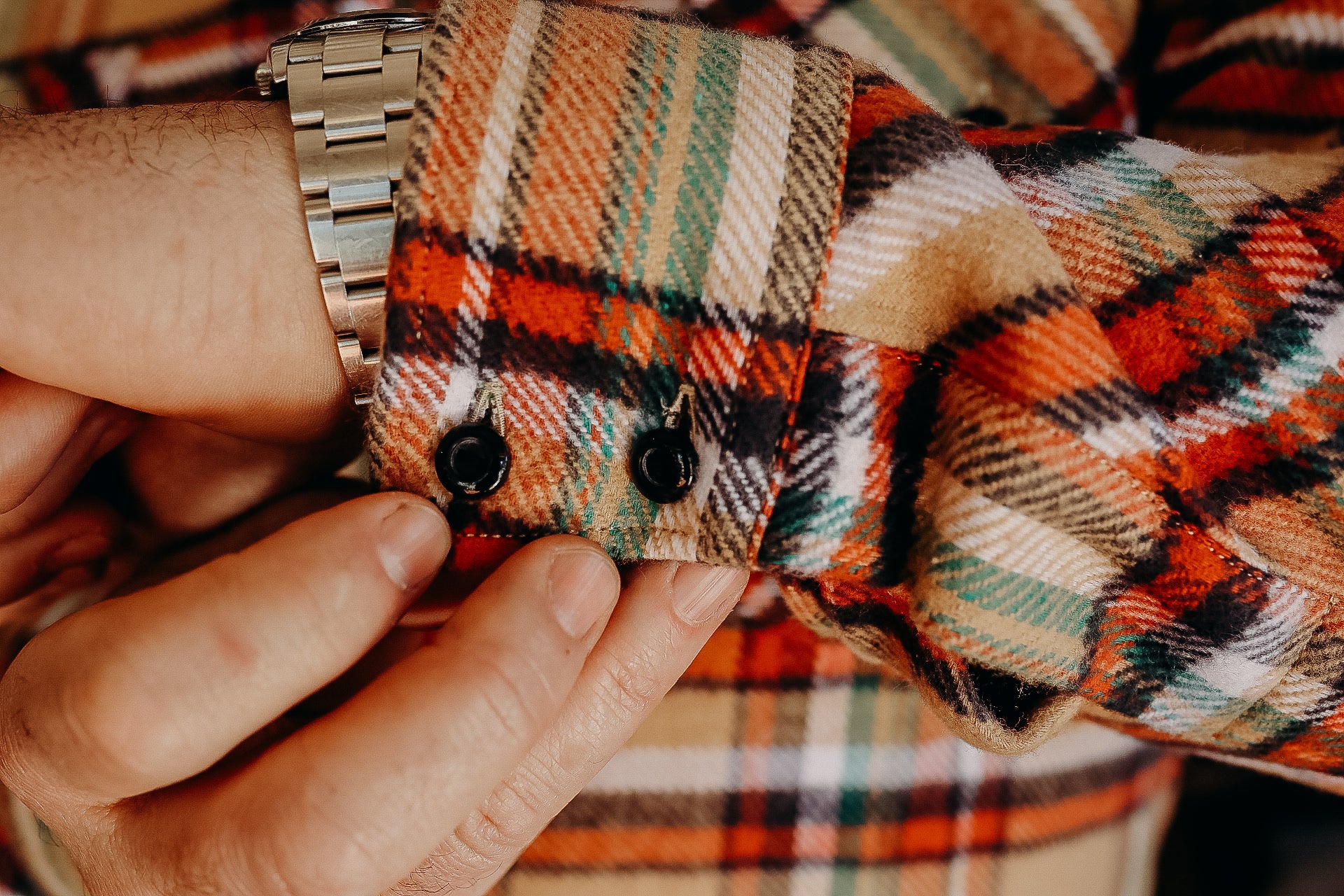 Bryson Shirt, Flannel Check, Beige / Red / White / Green