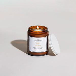 Pine + Leather Soy Candle - Iron Shop Provisions 