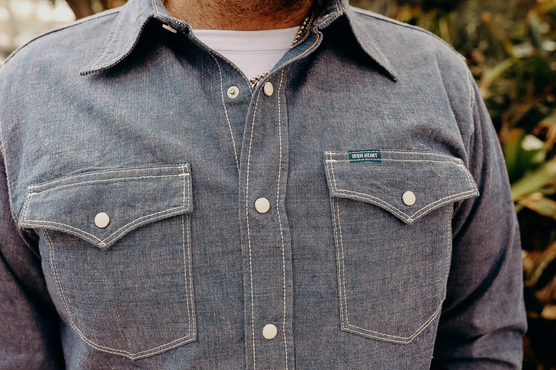 10oz Selvedge Chambray Single Yoke Western Shirt - Blue – Iron