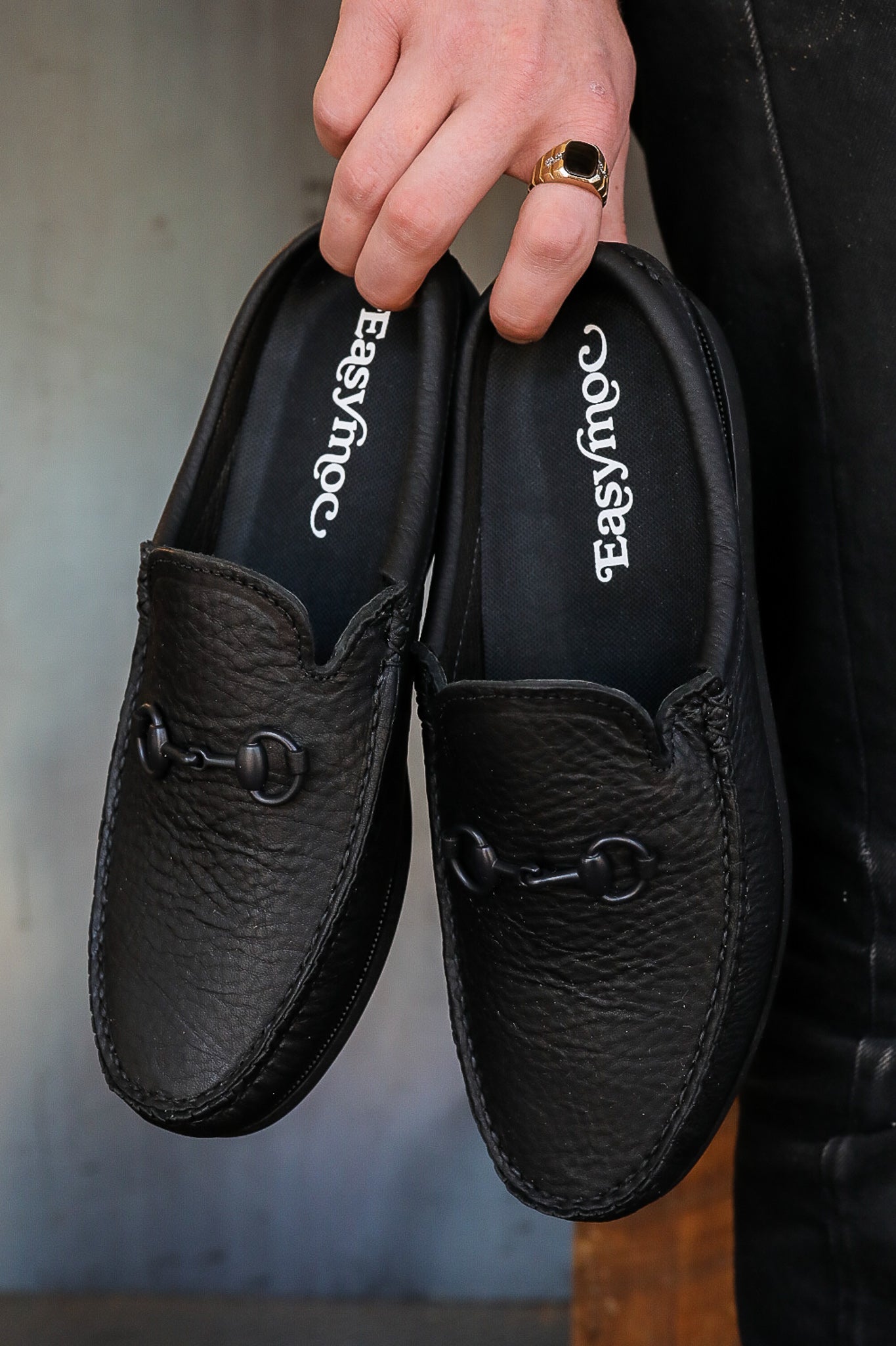 Easy Bit Moc Loafer in Black Grizzly