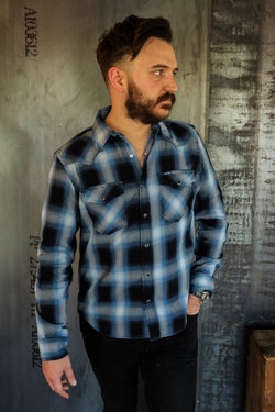 9oz Selvedge Ombré Check Western Shirt - Indigo – Iron Shop Provisions