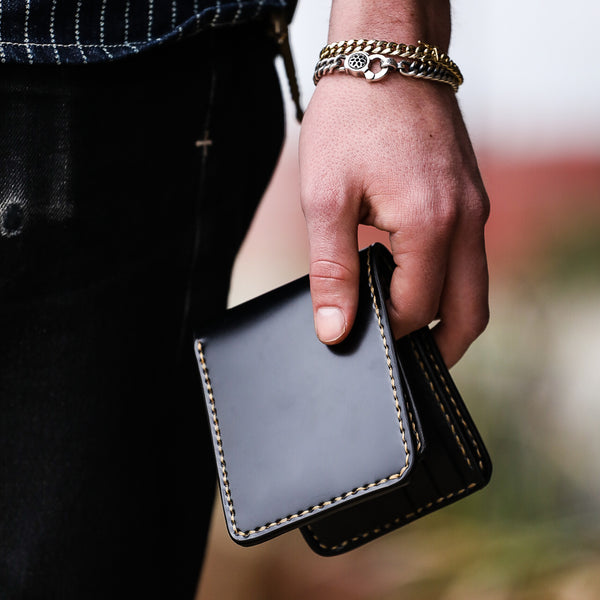 Slimline Small Shell Cordovan Wallet - Black – Iron Shop Provisions