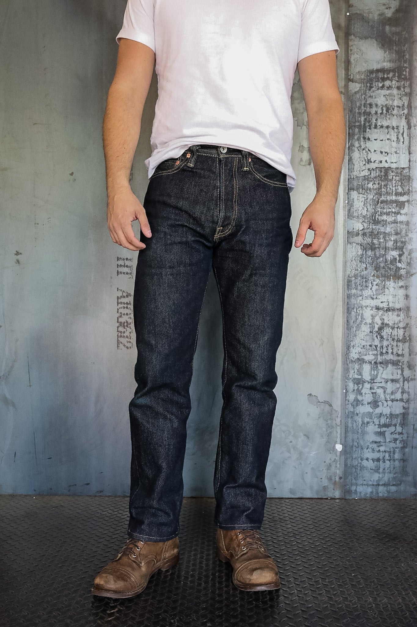 888 21oz Selvedge Denim Medium/High Rise Tapered Cut Jeans - Indigo