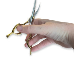 dog grooming scissor-correct thumb position in dog grooming scissor by Abbfabb Grooming Scissors Ltd