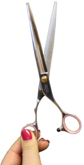 Abbfabb Dog Grooming Scissor in correct tension position