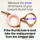 How to measure the dog grooming scissor's finger holes.