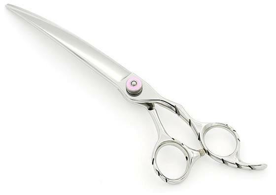 Happy Hydro Trimming Scissors with Curved Tip Stainless Steel Blades, Silver