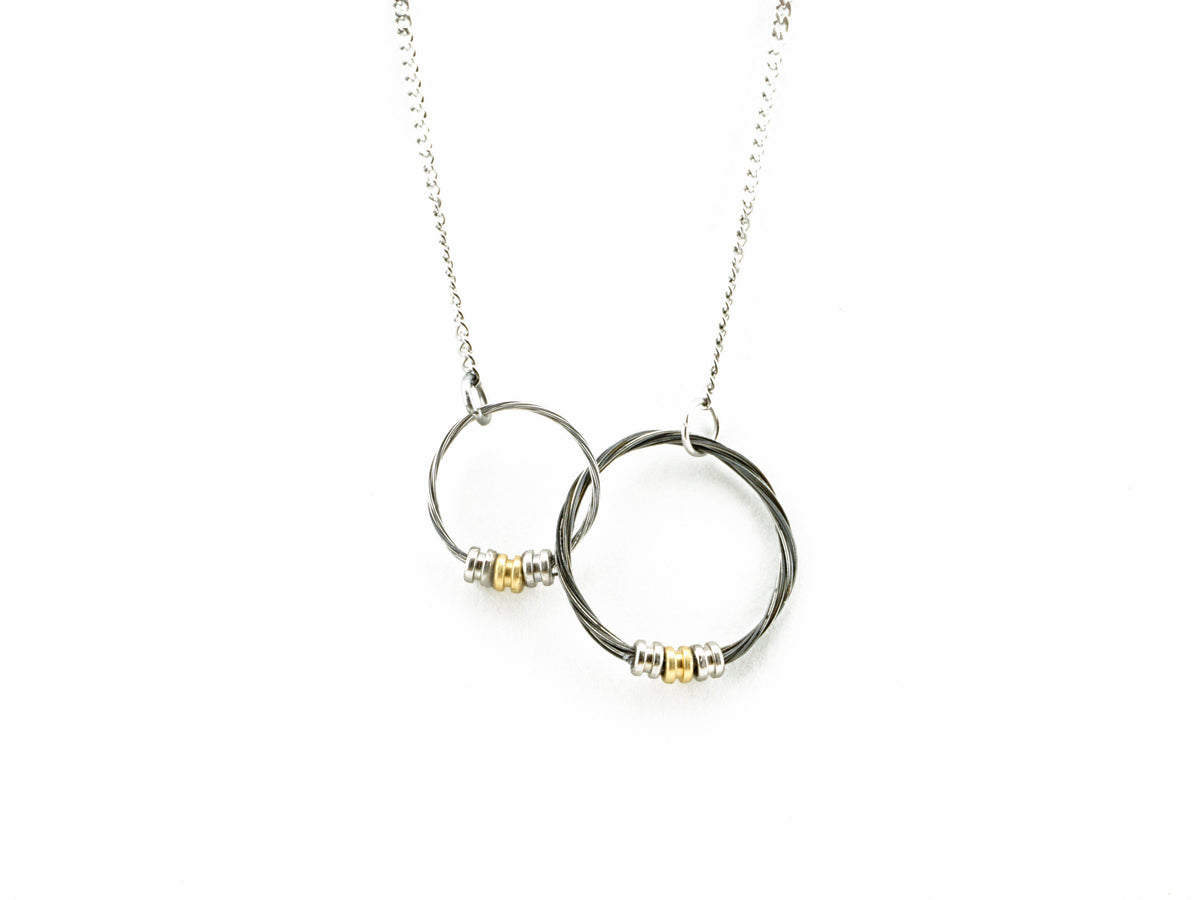 Interlocking Guitar String Hoop Necklace - Retuned Jewelry