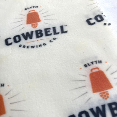 Cowbell brewing Co. custom printed beeswax wrap by Mind Your Bees