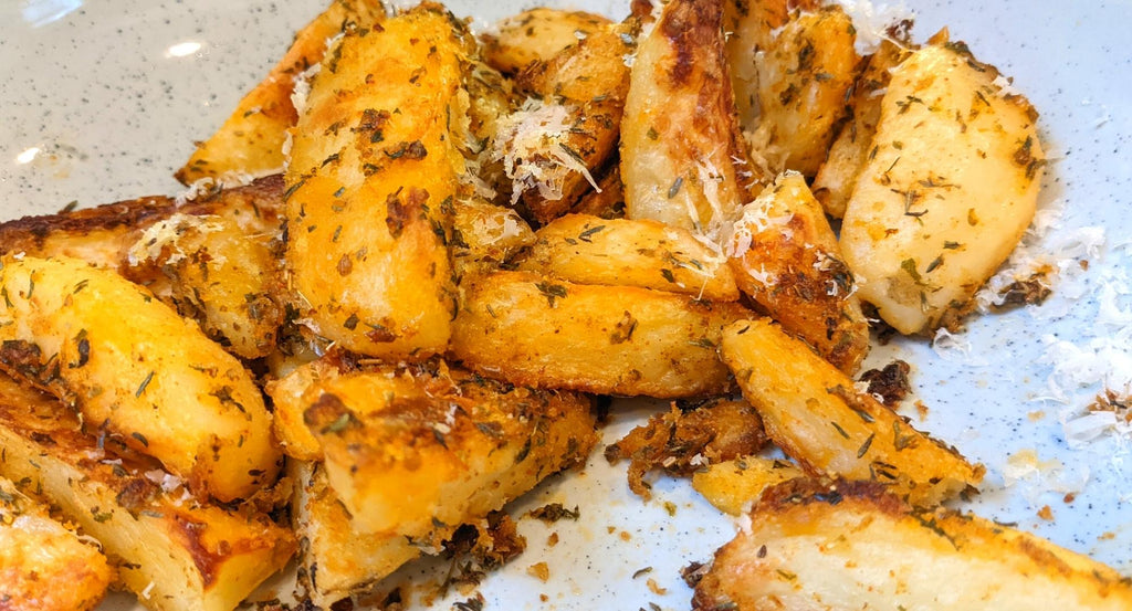 Crispy Baked Potato Wedges Recipe (with Grana Padano) | Mind Your Bees